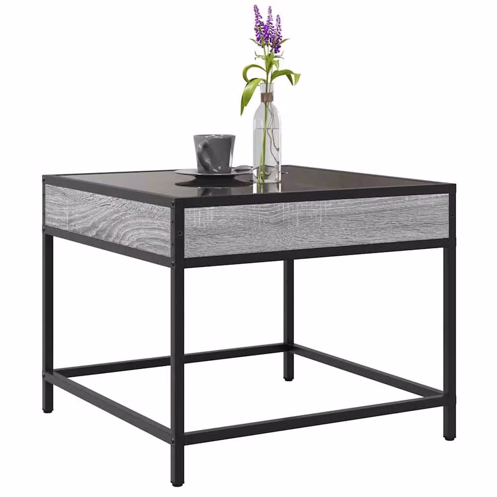 Berkfield Home Infinity LED Coffee Table in Grey Sonoma, W/D/H: 50 x 50 x 41 cm – 2