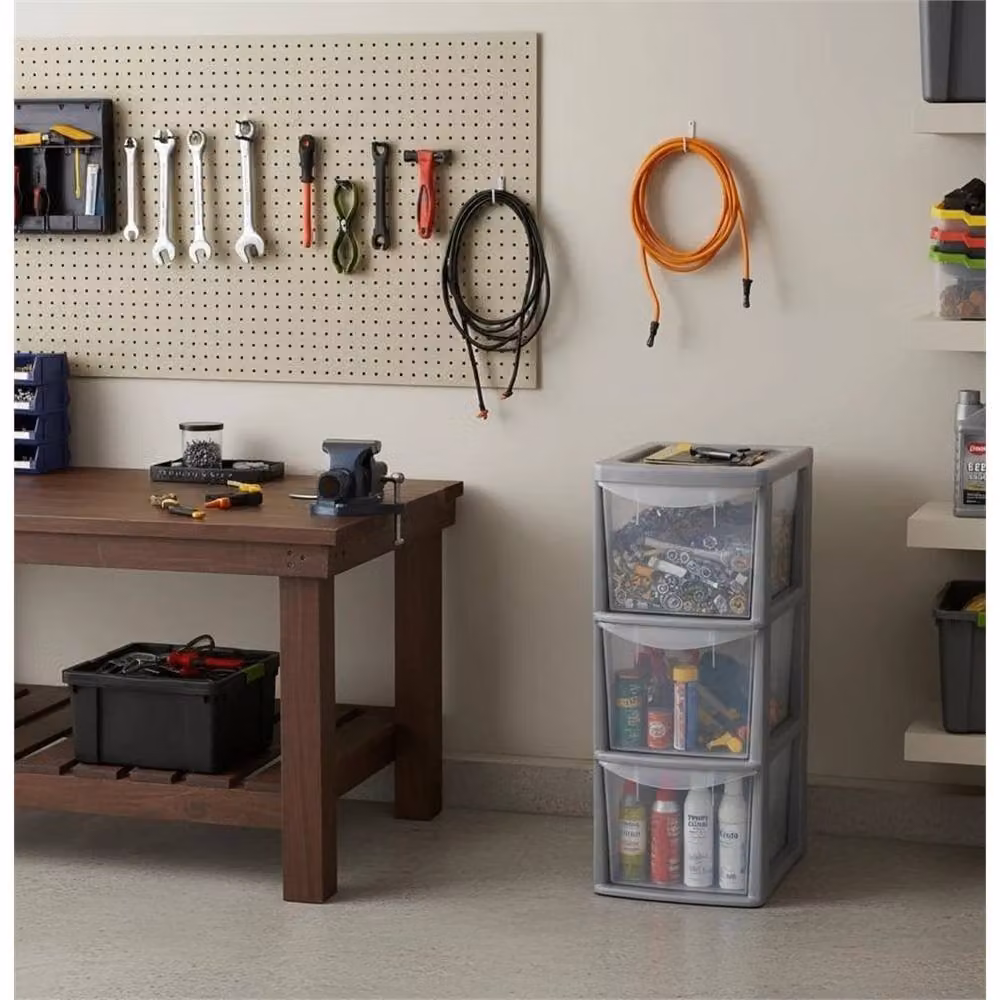 Nordara 3 Tier Silver Plastic Compact Vertical A5 Storage Organiser – 3