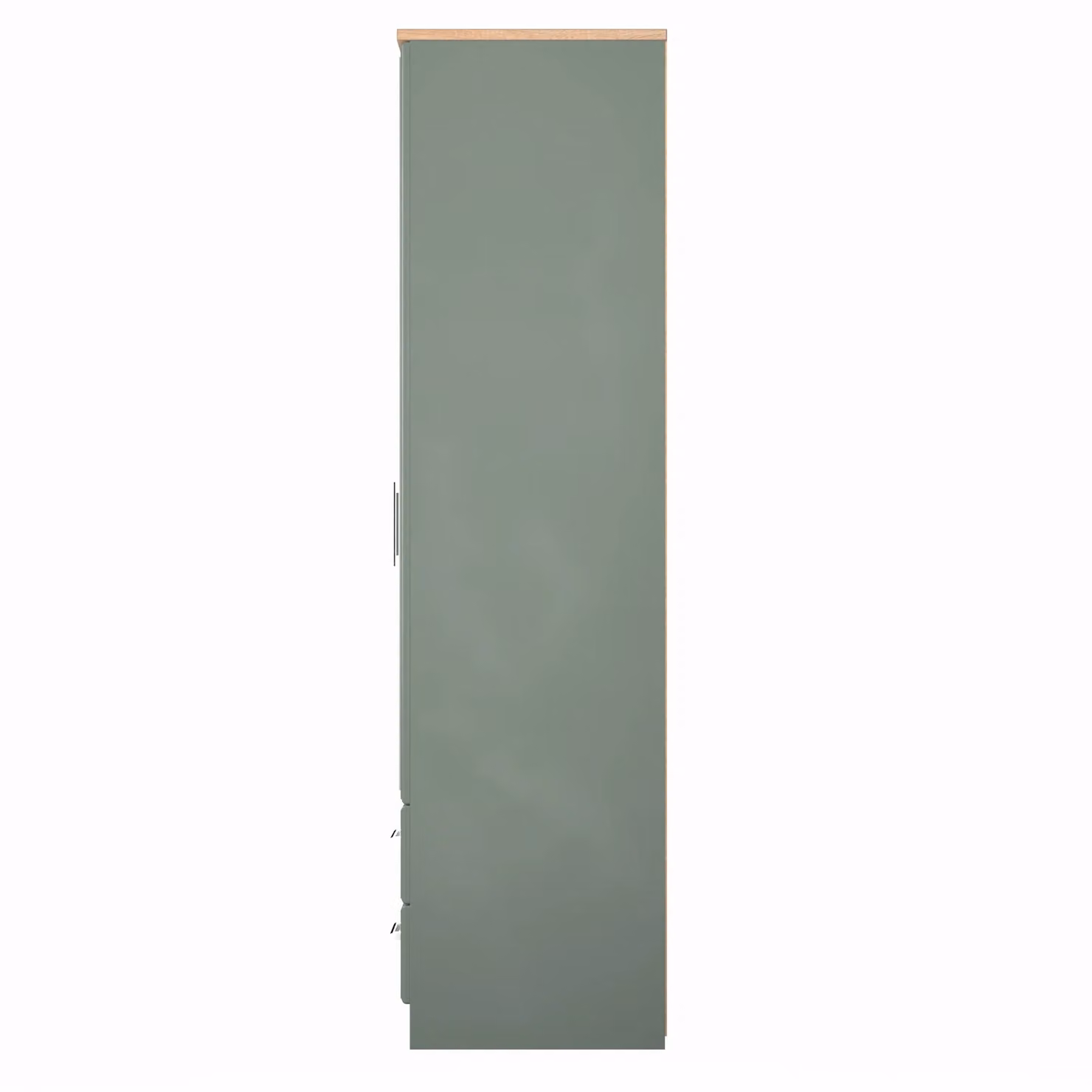 2 U Norfolk Ready Assembled Tall 2 Door Mirrored Wardrobe with 2 Drawers in Pale Green – 2