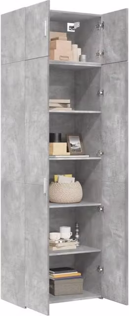 Berkfield Home Storage Cabinet in Concrete Grey, W: 70 cm, D: 42.5 cm, H: 225 cm – 1