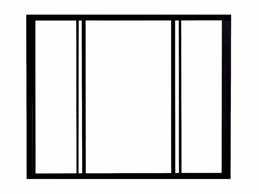 Vente-unique Ravena Industrial Sliding Glass Partition, Black Powder-Coated Aluminium, W: 120 cm, H: 130 cm – 2
