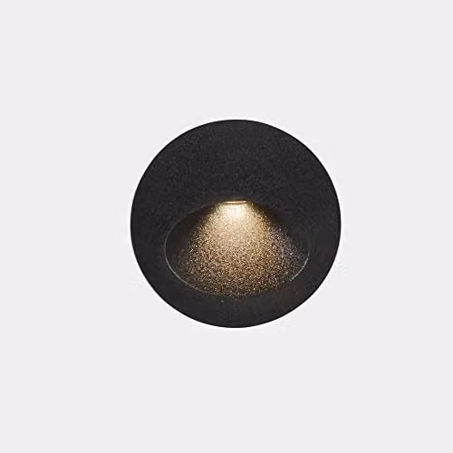 Netlighting Bat Round Outdoor LED Recessed Wall Light, Grey, IP65, 2.2W, 3000K Warm White – 1