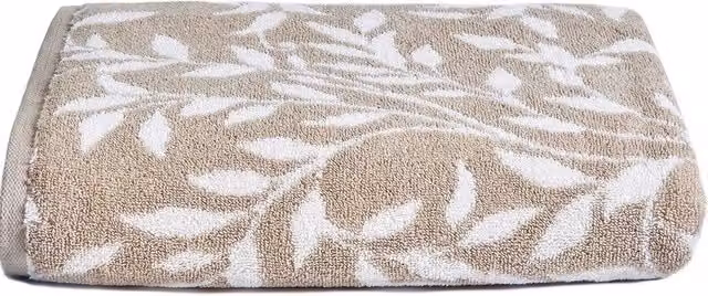Dreams & Drapes Beige Floral Cotton Towel – 1