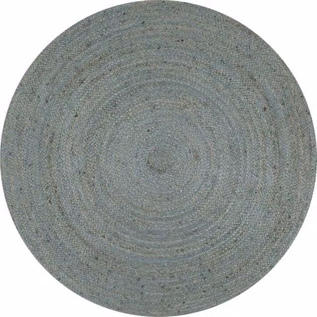 Berkfield Home Handmade Braided Jute Round Rug in Green, Diameter: 100 cm – 1