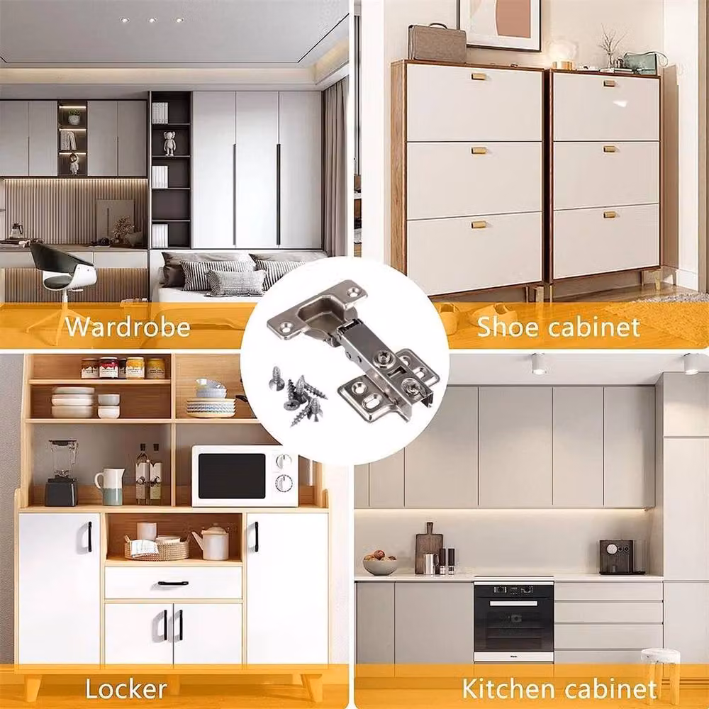 NESTLUNE 20 Pack Full Overlay 35mm Soft Close Concealed Cup Hinges in Silver – 2