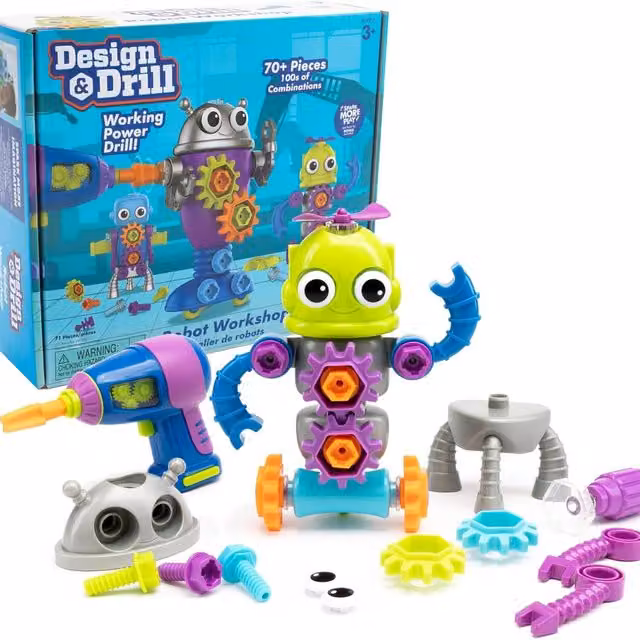 Learning Resources Design and Drill Robot Workshop 70 Piece Multicolour STEM Toy