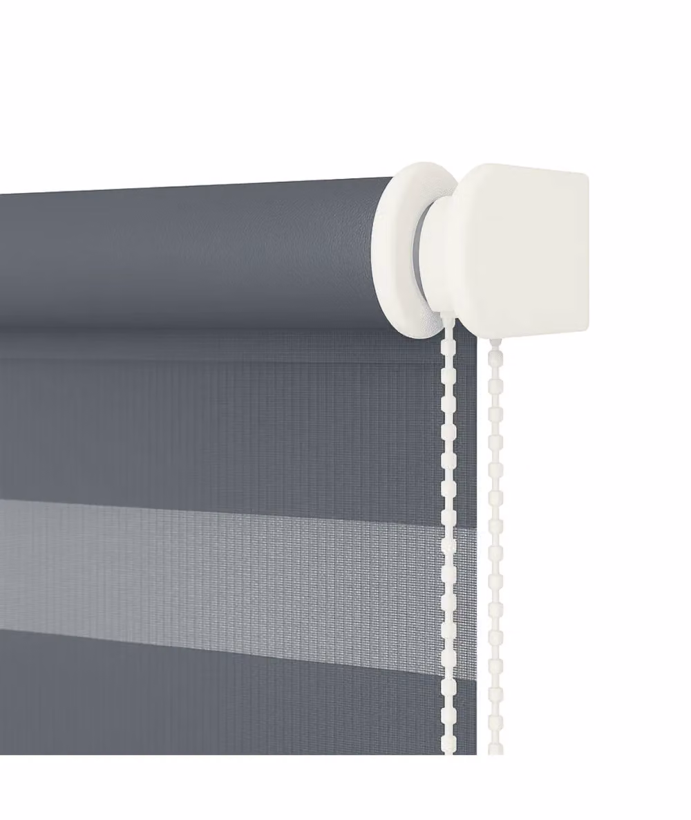 New Edge Blinds Slate Grey Day & Night Zebra Roller Blind, W: 60 cm, H: 165 cm – 3
