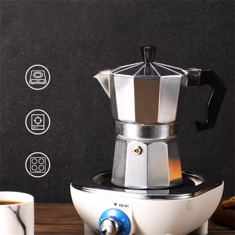 PAWNORA Silver 12-Cup Moka Percolator Coffee Maker, 600ml – 3