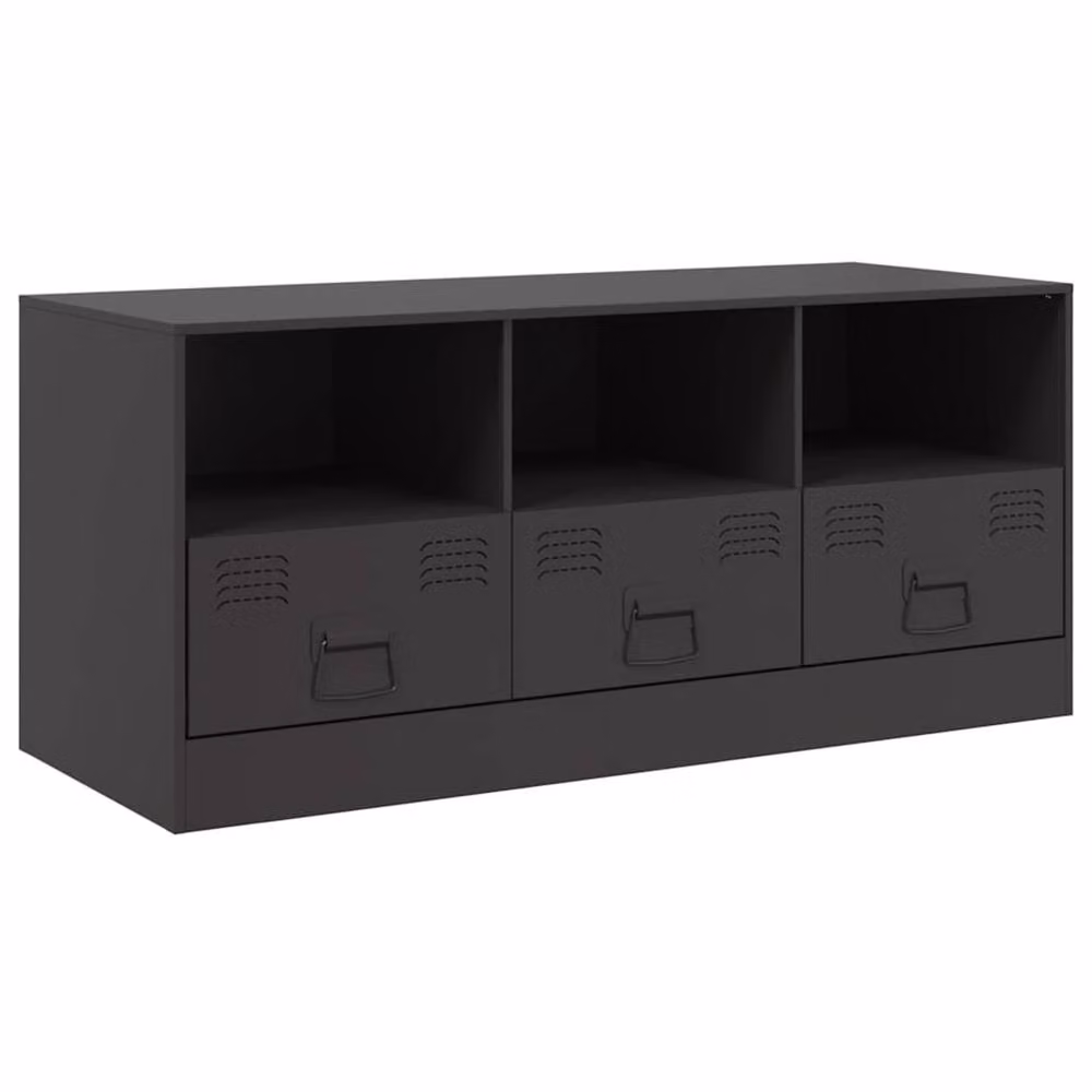 Berkfield Home Industrial Black Metal TV Cabinet W/D/H: 99 x 39 x 44 cm – 3