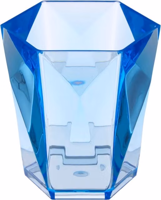 Orsina Blue Acrylic Bathroom Tumbler with 3D Textured Design, W/D/H: 10 x 10 x 10 cm – 1