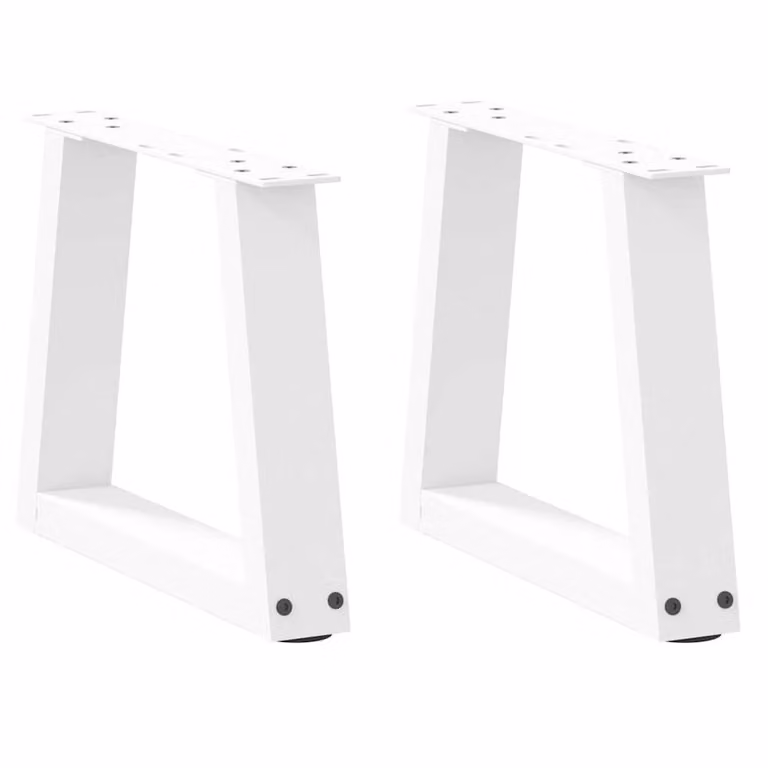 Berkfield Home V-Shape Dining Table Legs, 2 Piece White Steel Set, W: 30 cm x D: 30 cm