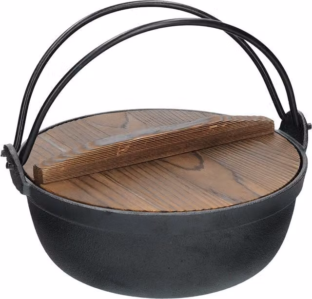 KitchenCraft World of Flavours Uncoated Cast Iron Casserole Cooking Pot, Black