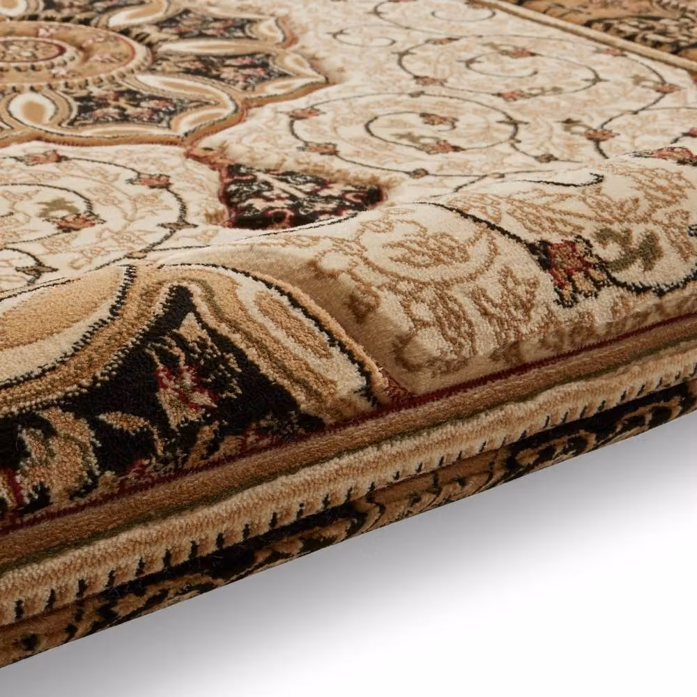 The Rug Shop UK Traditional Stain-Resistant Easy Care Floral Area Rug in Beige, W: 280 cm, D: 380 cm – 4