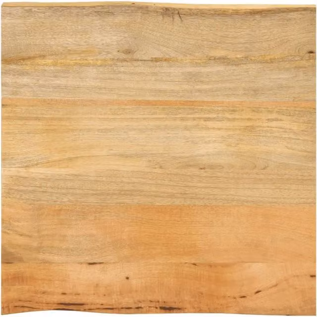 Berkfield Home Rustic Live Edge Solid Mango Wood Table Top, Brown, W: 40 cm, D: 40 cm, H: 2.5 cm – 1