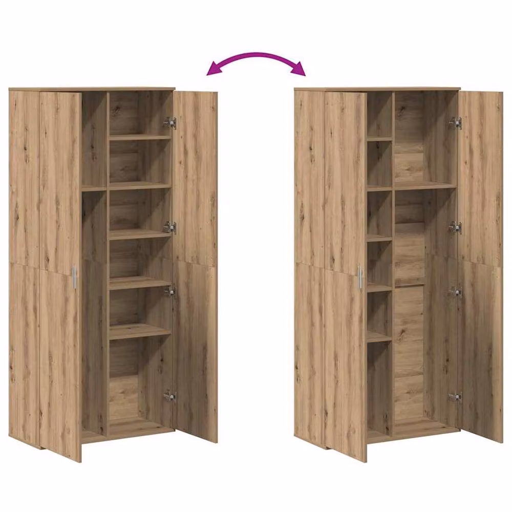 Berkfield Home Artisan Oak Highboard in Brown, W/D/H: 80 x 35 x 180 cm – 3