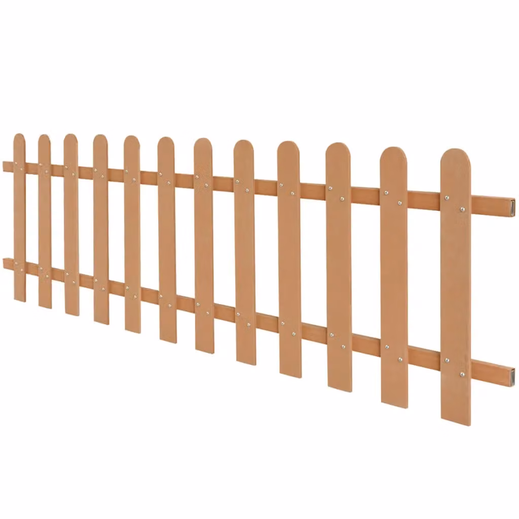 Berkfield Home Brown WPC Palisade Picket Fence, W: 200 cm, H: 60 cm – 2