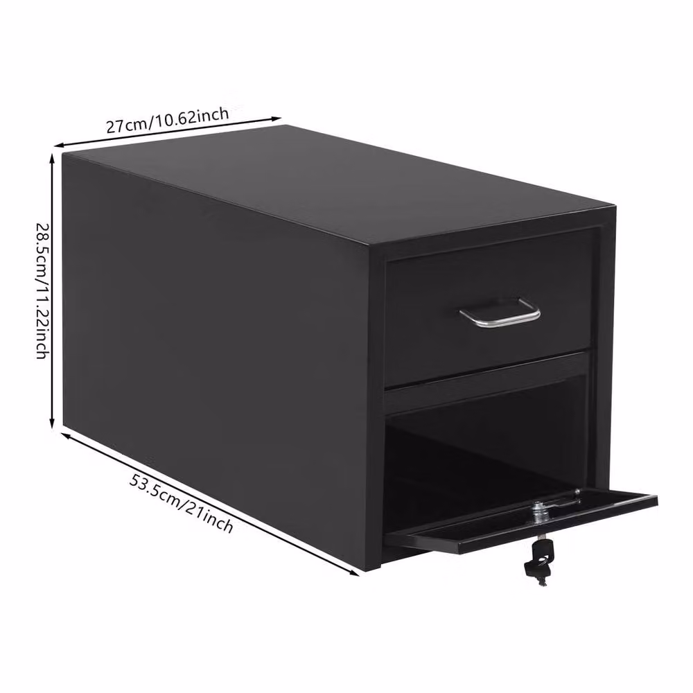 VOGREX Heavy Duty Lockable Outdoor Metal Parcel Drop Box, Black – 2