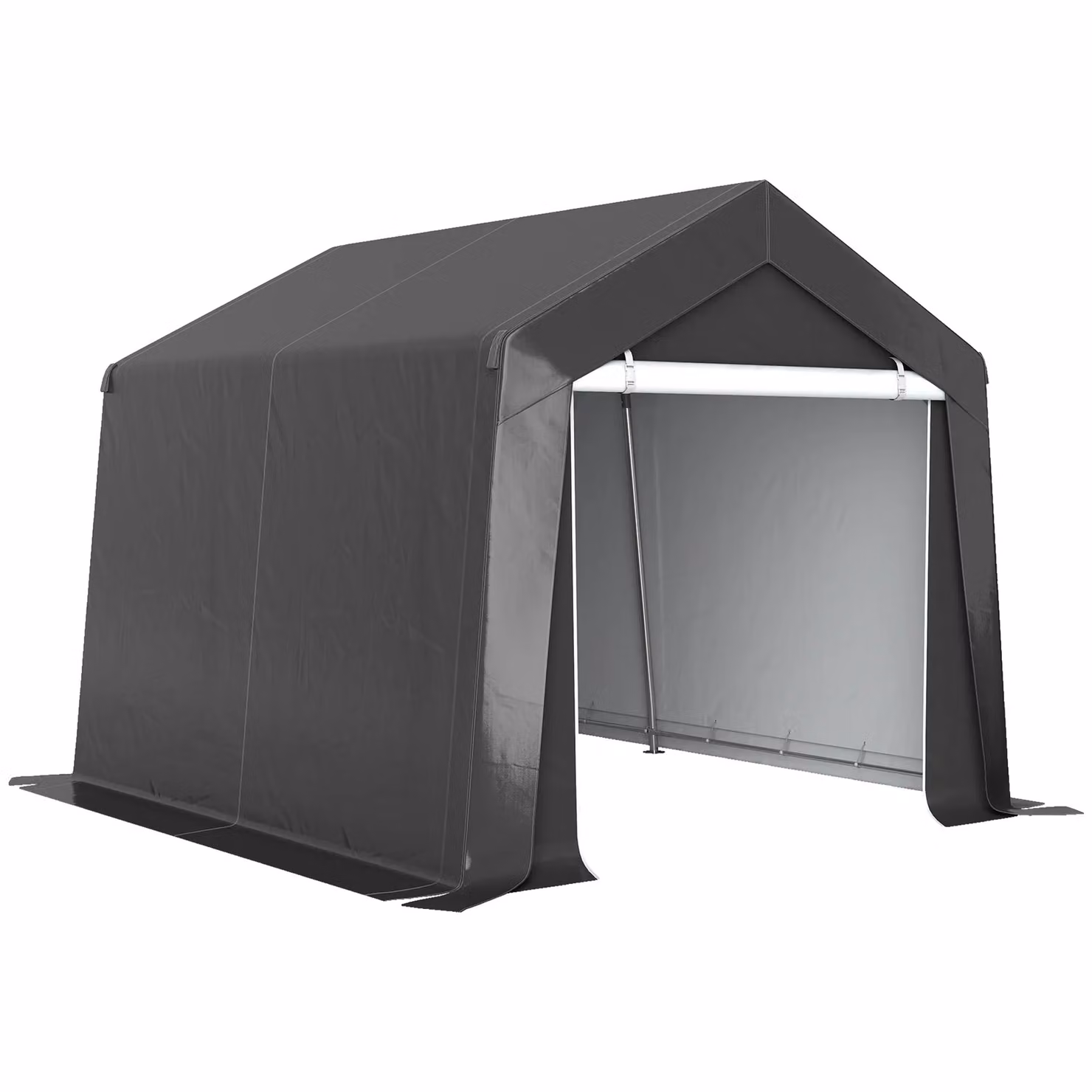 OUTSUNNY Heavy Duty Waterproof Portable Gable Shed in Dark Grey, W: 300 cm x D: 300 cm x H: 235 cm – 2