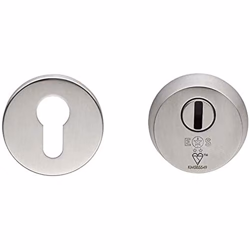 Loops 4 Star Security Escutcheons Set for BS Euro Cylinder Locks in Silver Stainless Steel