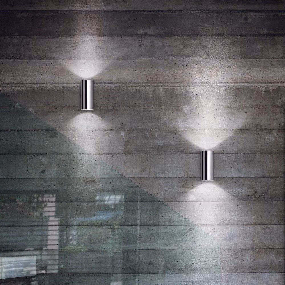 Netlighting Hot 2 Light Up & Down Wall Light in Chrome and Grey with GU10 Bulbs – 2