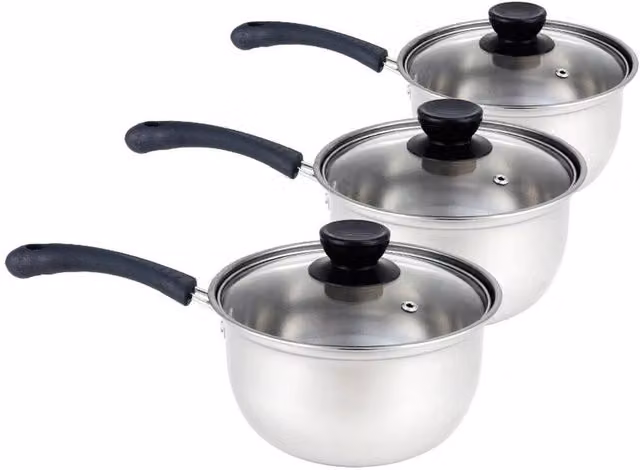 SPETLEK 3 Piece Stainless Steel Saucepan Set in Silver – 1
