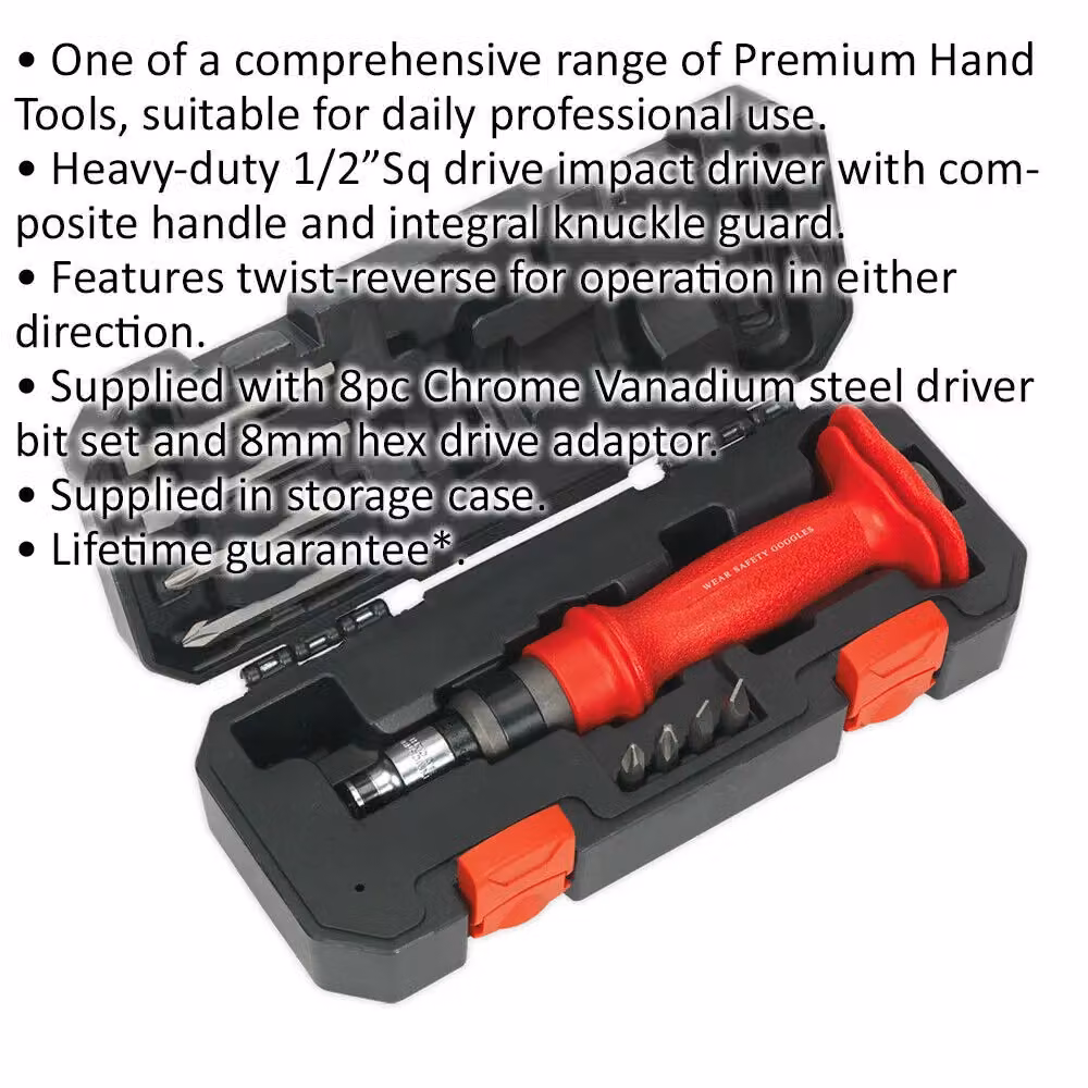 Loops 10 Pack Heavy Duty Manual Impact Driver Set in Red and Multicolour Stainless Steel – 2