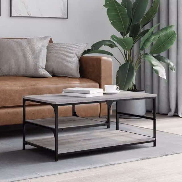Berkfield Home Grey Sonoma Coffee Table W/D/H: 90 x 49 x 40 cm – 1