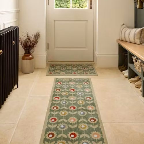 My Mat Multi Floral Sage Green Rectangular Doormat, W: 50 cm, L: 75 cm – 3