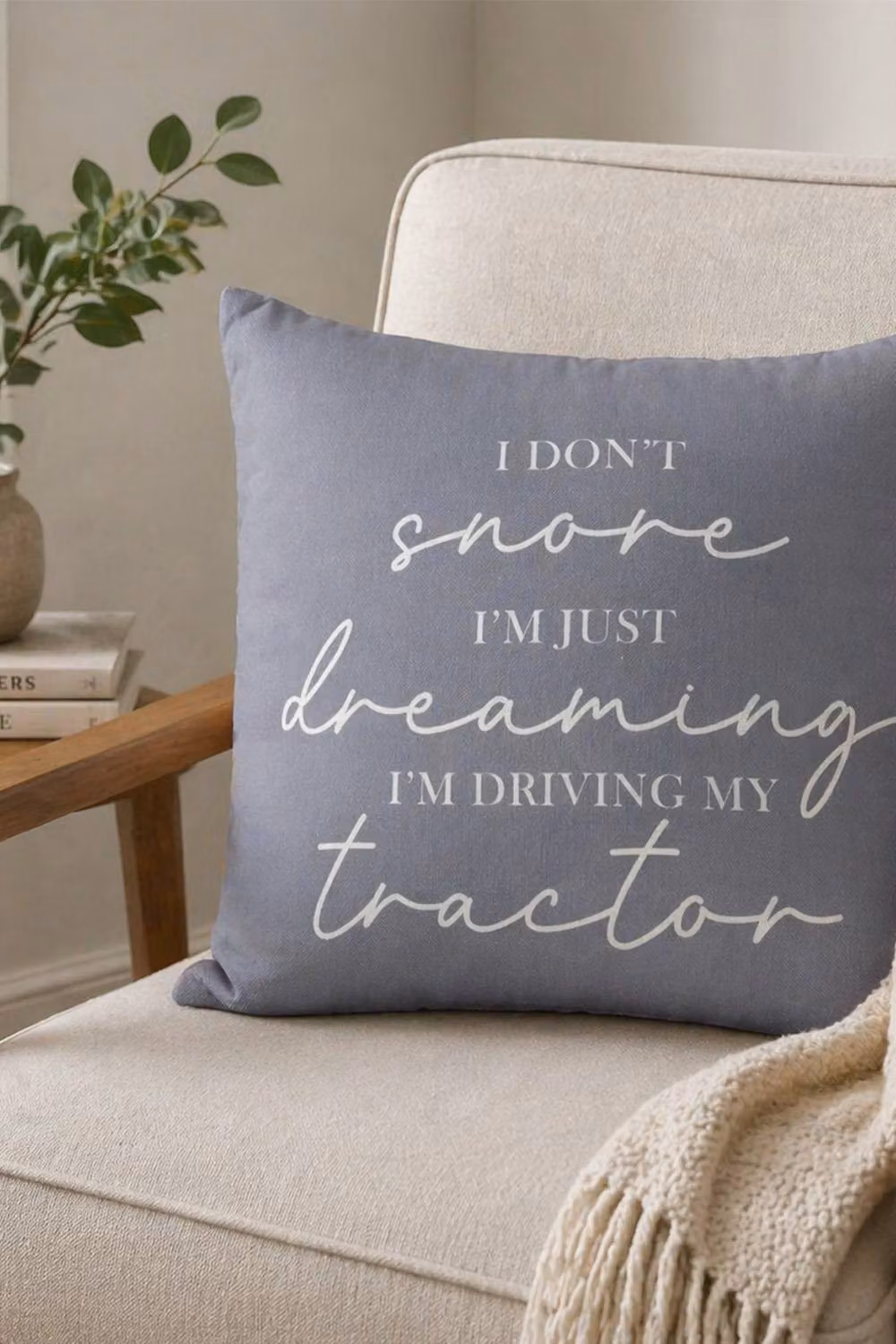 Martex Grey Dreaming of my tractor Graphic Filled Cushion, 45 x 45 cm – 2