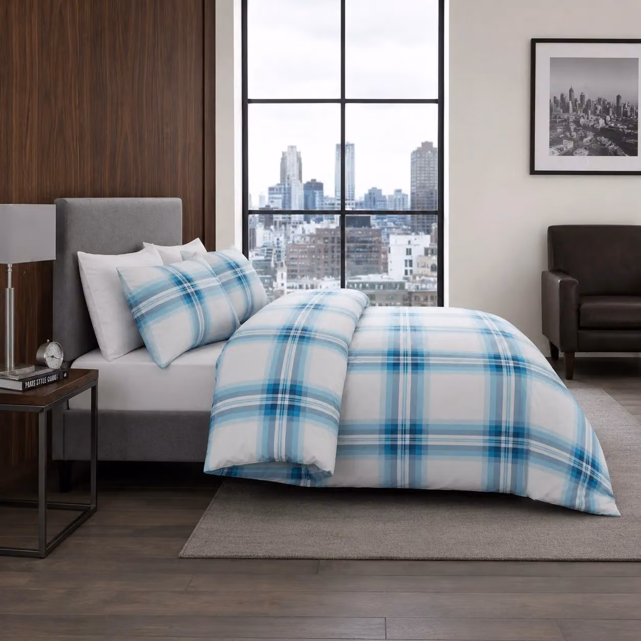 Smart Living Polycotton Bardsley Check Duvet Cover and Pillowcase Set in Petrol Blue, King Size (Duvet Cover: 180 x 200 cm, Pillowcases: 50 x 75 cm) – 2