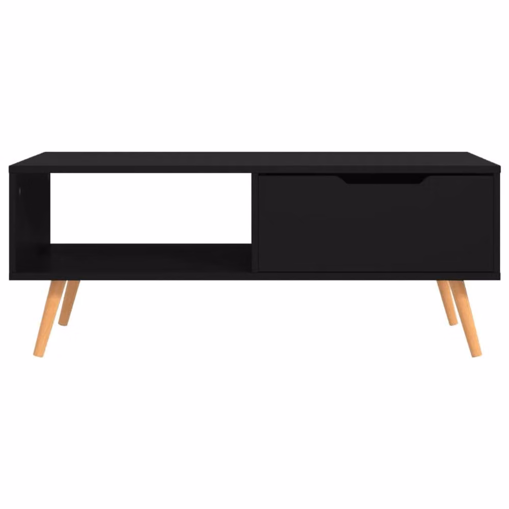 Berkfield Home Mid Century Rectangular Coffee Table in Black, W: 100 cm, D: 49.5 cm, H: 43 cm – 2