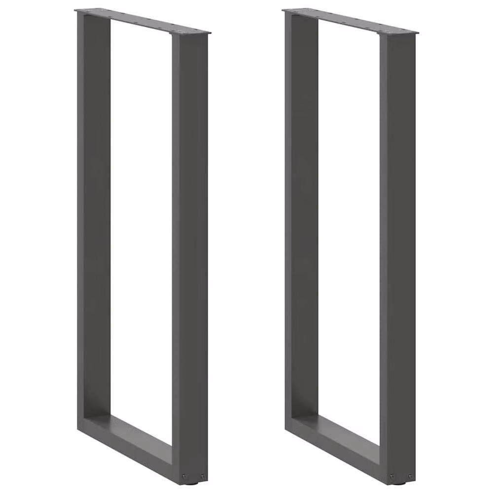 Berkfield Home Modern U-Shaped Coffee Table Legs, 2 Pieces, Anthracite Dark Grey, H: 60 cm, W: 110.5 cm – 2