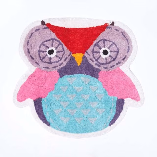 Homescapes Hand-Tufted Organic Cotton Childrens Rug in Pink and Multicolour