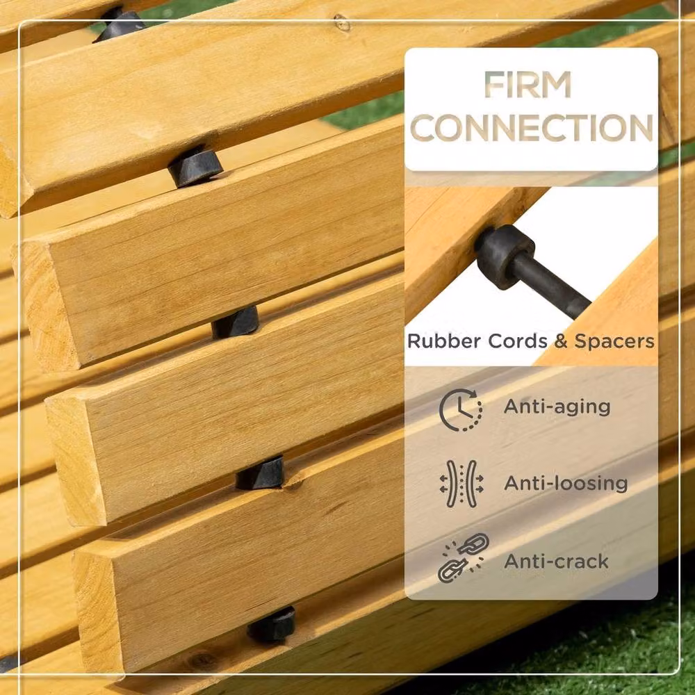 KORVIXA Rollable Wooden Garden Pathway in Brown, 0.6 m2 – 3