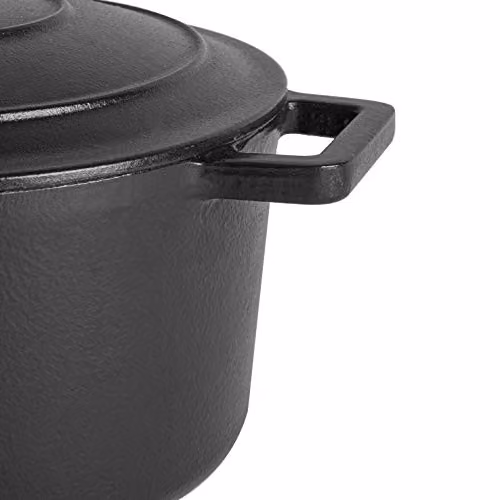 Argon Tableware Matte Black Enamelled Cast Iron Round Casserole Dish with Self-Basting Lid, 4.5 l – 3