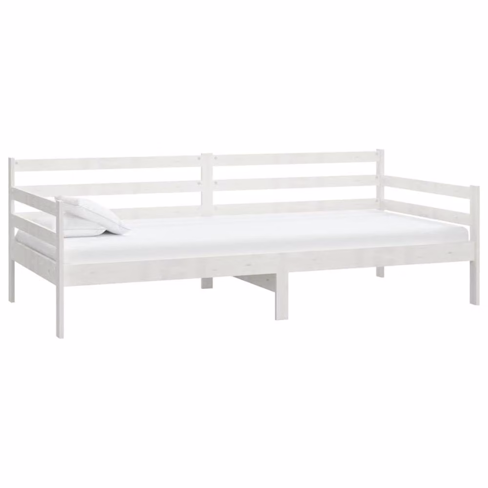Berkfield Home Sturdy Day Bed in White Solid Pinewood, W/D/H: 90 x 200 cm – 2