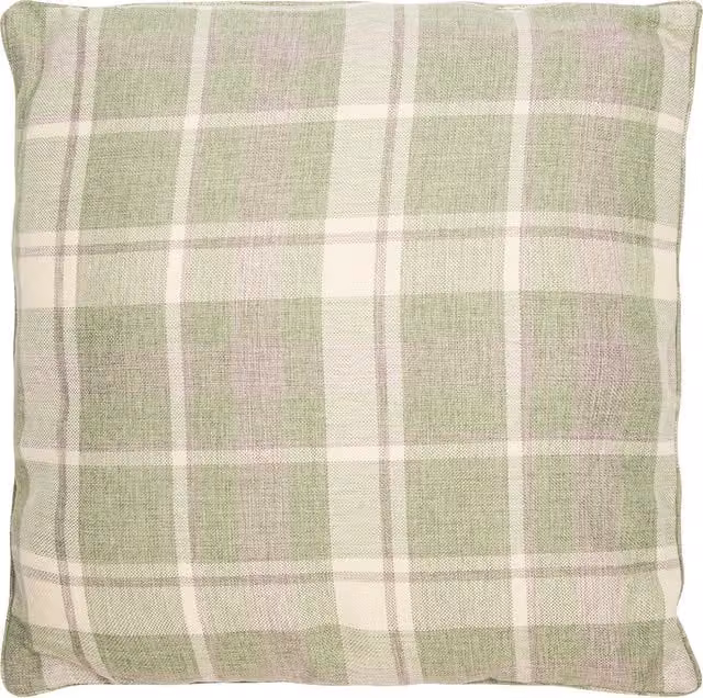 Divante Checked Square Cushion, Green, W: 60 cm x D: 60 cm x H: 1 cm