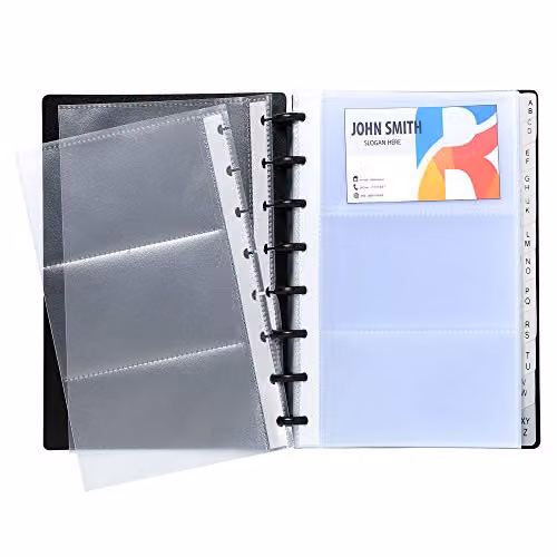 Exacompta Opaque Business Card Holder in Black with Removable Polypropylene Pockets, W: 16.0 cm, H: 21.0 cm – 2