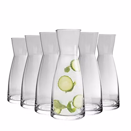 Bormioli Rocco Ypsilon Glass Carafes, Pack of 6, Transparent, 0.55 l – 1