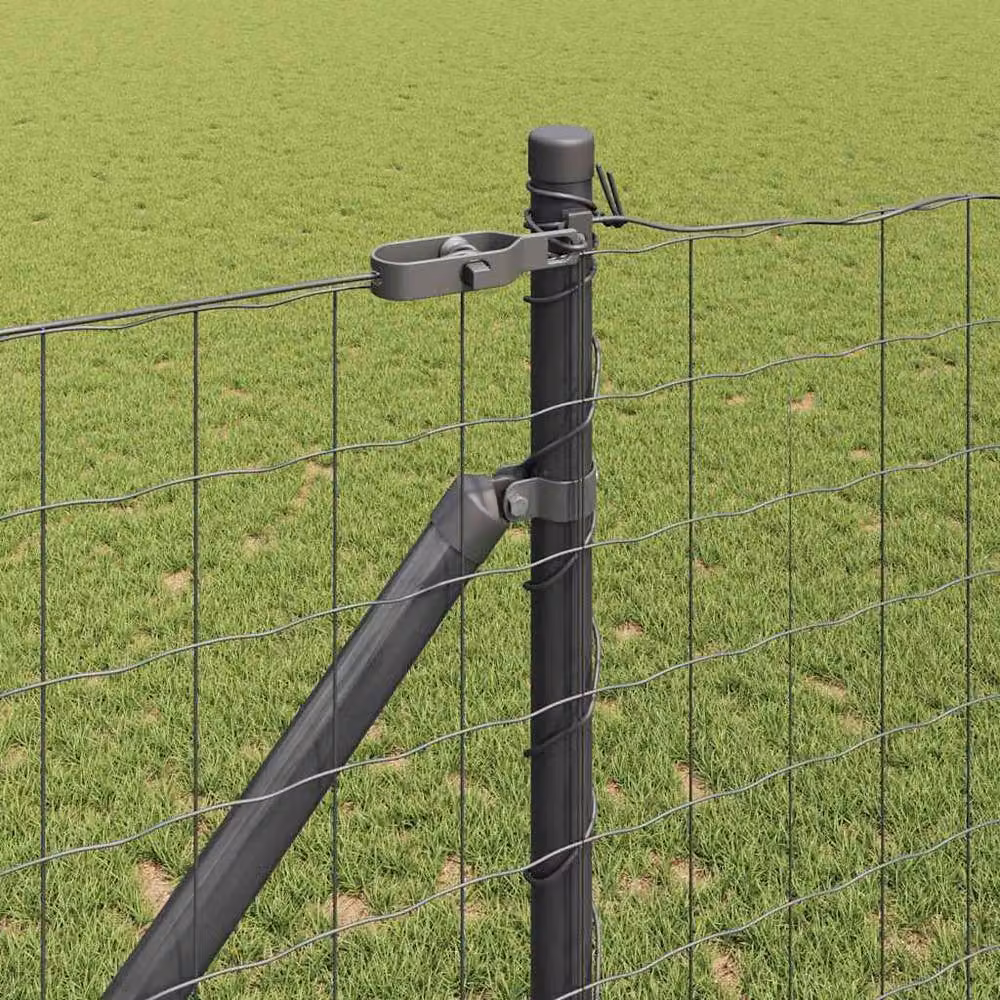 Berkfield Home Euro Fence with 7 Spike Posts, Grey Galvanised Steel, W: 10 m, H: 1.4 m – 3