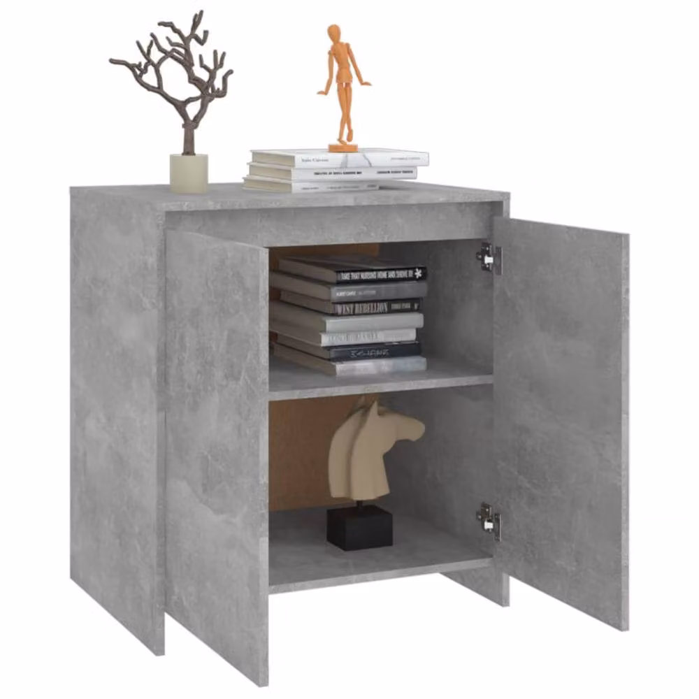 Berkfield Home Concrete Grey Modern Sideboard in MDF, W/D/H: 70 x 41 x 75 cm – 2
