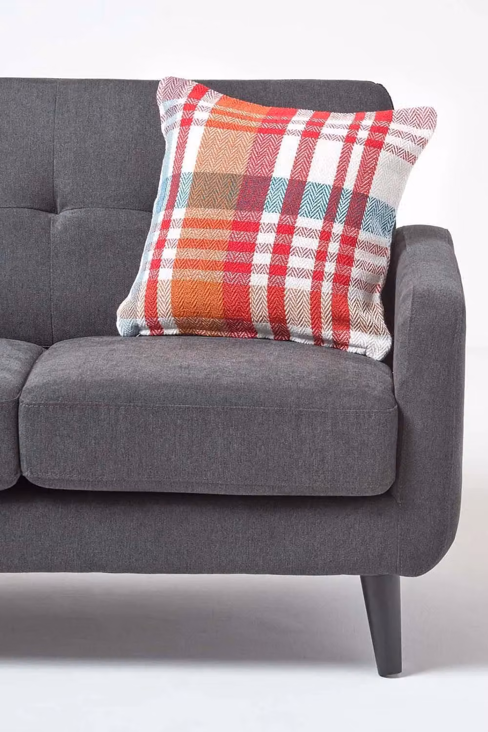Homescapes Falun Red Tartan 100% Cotton Square Cushion Cover, W/D/H: 60 x 60 x 60 cm – 2