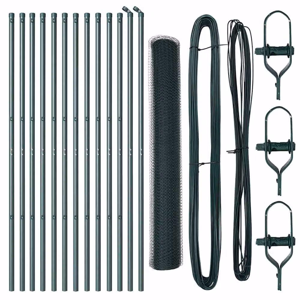 Berkfield Home Green Metal Large Durable Fencing Set of 2 – 3