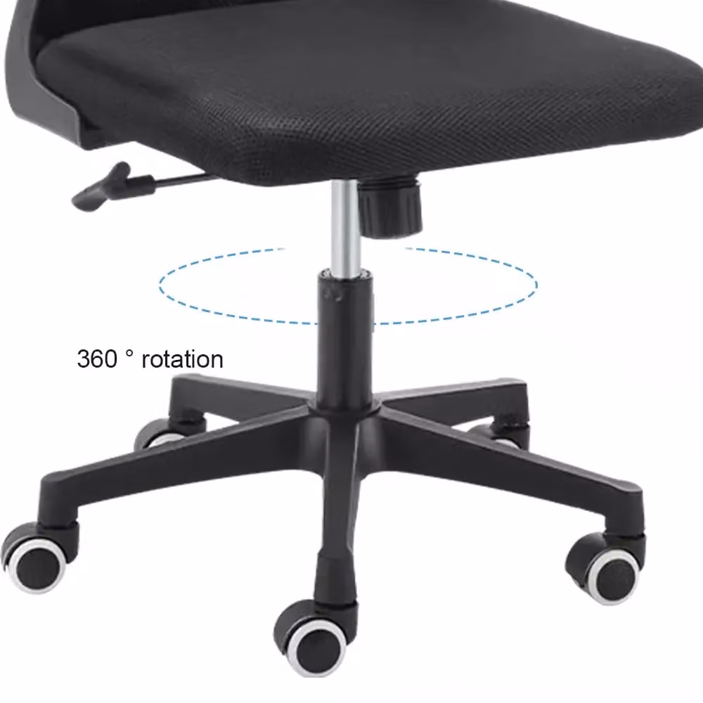 VOGREX Black Mesh Office Chair with Headrest, 360 Degree Swivel and Adjustable Height for Home Office – 6