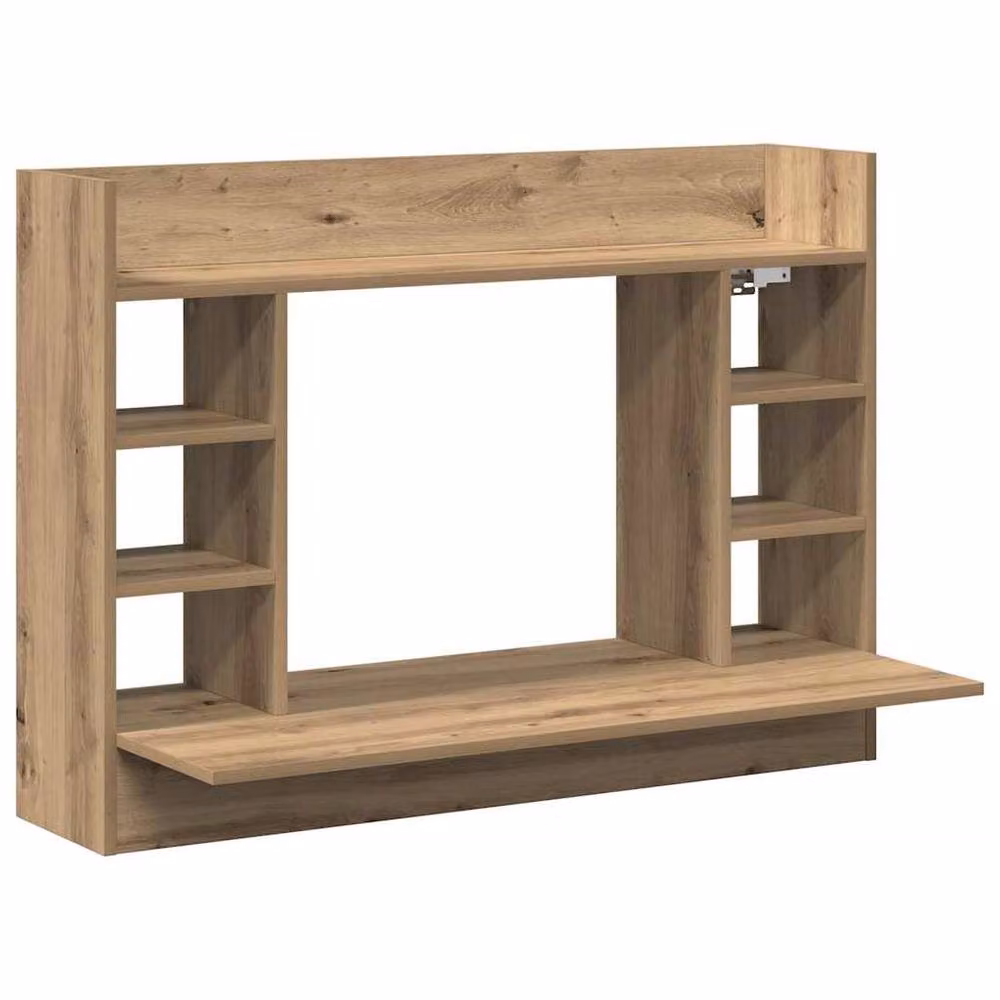 Berkfield Home Artisan Oak Wall-Mounted Writing Desk, Brown, W/D/H: 105 x 48 x 75 cm – 3