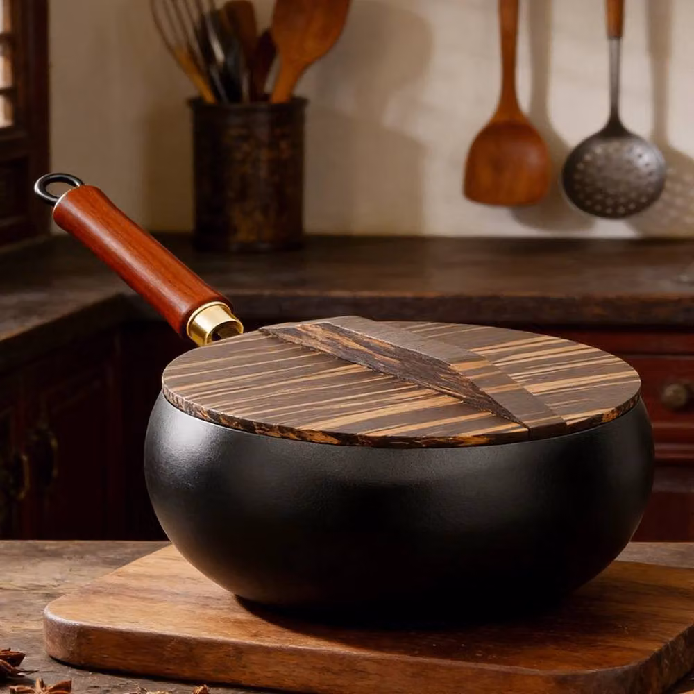 PAWNORA Uncoated Cast Iron Deep Pan Saucepan in Black – 3