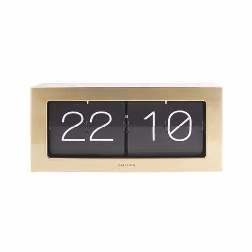 Karlsson KA5642GD Modern Digital Tabletop Clock in Gold and Black, W: 17.5 cm, D: 9.0 cm, H: 1.0 cm – 1