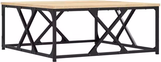 Berkfield Home Sonoma Oak Coffee Table in Light Brown, W/D/H: 70 x 70 x 30 cm