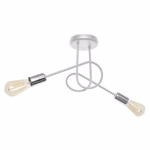 Netlighting Helam Oxford Multi Arm Semi Flush Ceiling Light in White and Chrome, Diameter: 38 cm