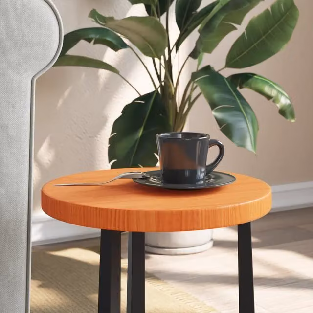 Berkfield Home Round Solid Wood Pine Table Top in Brown, Diameter: 30 cm